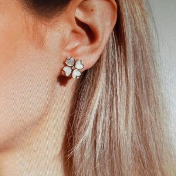 Kate Spade Legacy Logo Earrings in Gold-Plated Sterling Silver - Picture 3 of 5